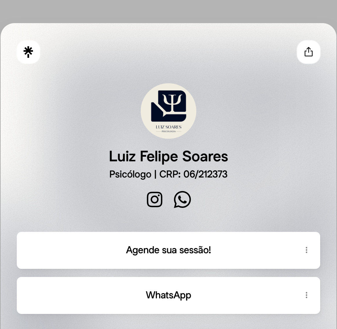 Linktree de Luiz Soares — como aparecia antes